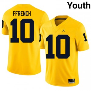 #10 Jaime Ffrench Wolverines Youth Jersey | Maize College Football Premium Stitching Team Gear 90189260