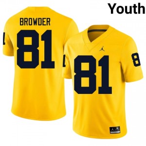 #81 Jamar Browder Wolverines Youth Jersey | Maize College Football Premium Stitching Team Gear 90837069