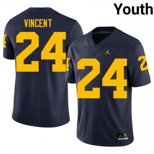 Jamarion Vincent #24 Navy Youth College Jersey | Wolverines Football Officially Licensed Fanwear 21911633