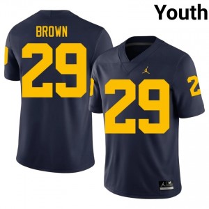 Jonathan Brown #29 Navy Youth High School Jersey | Michigan Wolverines Football Officially Licensed Fanwear 14445269