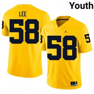 #58 Malakai Lee Michigan Wolverines Youth Jersey | Maize High School Football Premium Stitching Team Gear 93230703