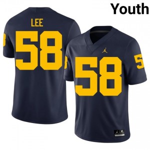 Malakai Lee #58 Navy Youth College Jersey | Wolverines Football Officially Licensed Fanwear 67124345