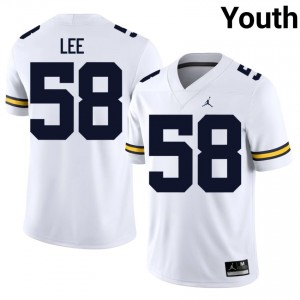 Michigan Malakai Lee #58 White Youth Football Jersey | NCAA Authentic Merch 86849048