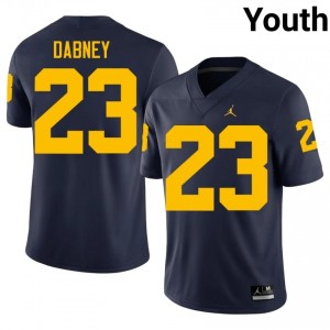 Markel Dabney #23 Navy Youth NCAA Jersey | U-M Wolverines Football Officially Licensed Fanwear 21927809