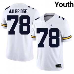 UMich  Wolverines Marky Walbridge #78 White Youth Football Jersey | NCAA Authentic Merch 94791966