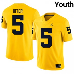 #5 Savion Hiter U-M Wolverines Youth Jersey | Maize NCAA Football Premium Stitching Team Gear 19479822