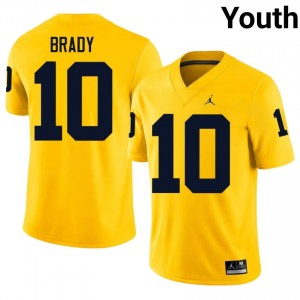 #10 Tom Brady U-M Wolverines Youth Jersey | Maize NCAA Football Premium Stitching Team Gear 85603062