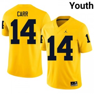 #14 Tommy Carr Michigan Wolverines Youth Jersey | Maize High School Football Premium Stitching Team Gear 13043523