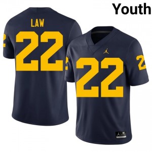 Ty Law #22 Navy Youth College Jersey | Wolverines Football Officially Licensed Fanwear 62106820