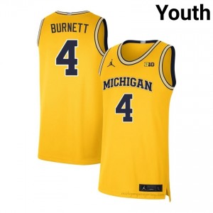 Nimari Burnett #4 Maize Youth High School Jersey | Wolverines Basketball Officially Licensed Fanwear 77974134