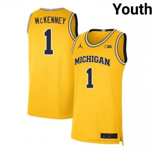 Trey McKenney #1 Maize Youth University Jersey | Wolverines Basketball Officially Licensed Fanwear 84964927